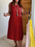 Women's Round Neck Pocket Cotton and Linen Dress