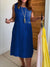 Women's Round Neck Pocket Cotton and Linen Dress
