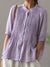 Women's Casual Cotton And Linen Pleated Shirt