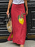 Women's Fruit Print Cotton and Linen Skirt