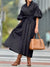 Women's Puff Sleeve Pleated 100% Cotton Dress