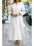 Women's Casual Cotton and Linen V-neck Dress