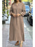 Women's Casual Cotton and Linen V-neck Dress