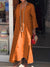 Women's Casual V-neck Cotton and Linen Dress