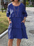 Women's Multi-layered Lotus Leaf Long-sleeved Cotton and Linen Dress