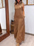 Women's Slit Hem Linen Dress with Elastic Waist