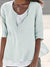 Women's Solid Color Loose Elegant Casual Cotton And Linen Mid-sleeve Shirt